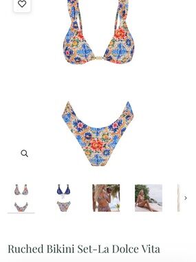 Dolce Vita Floral Ruched Bikini Set - Multicolor